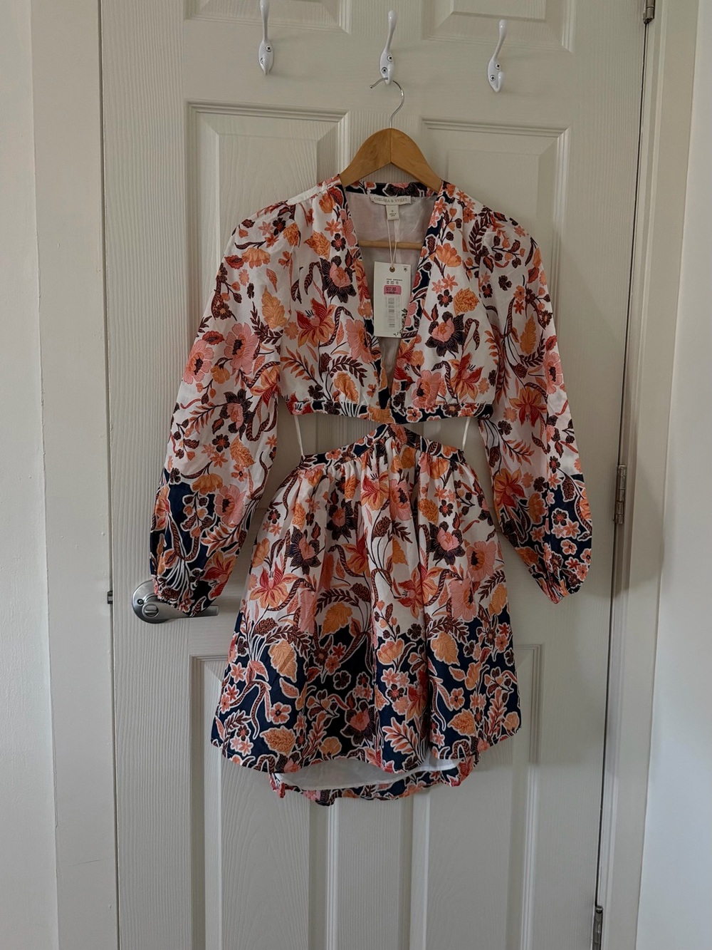 Chelsea & Violet Floral Cutout Mini Dress